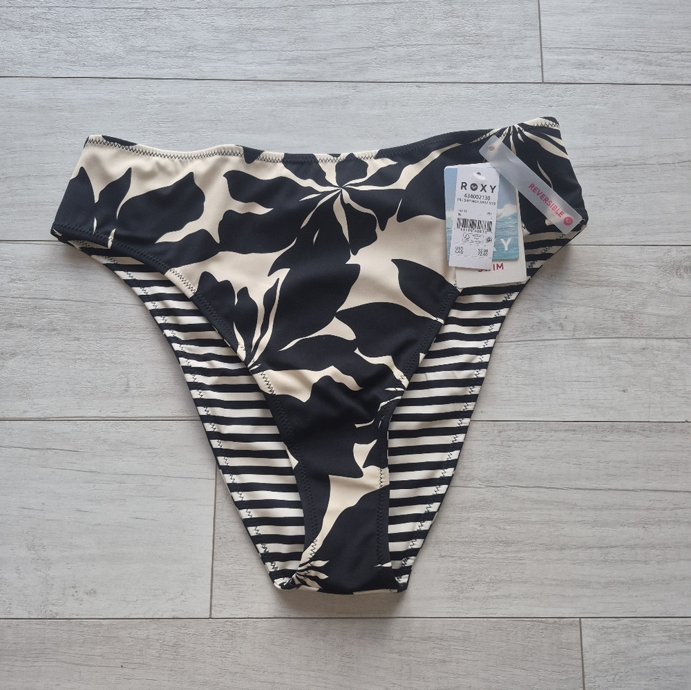 ROXY NEW Pro Surf Hang Loose Reversible High Waist Bikini Bottoms